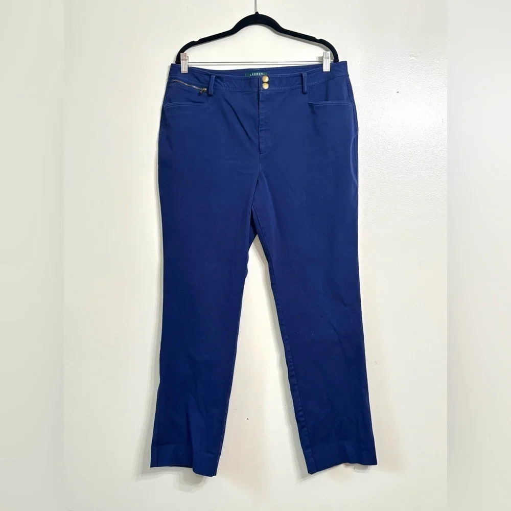 Lauren Ralph Lauren Trousers Navy Blue - Picture 1 of 6